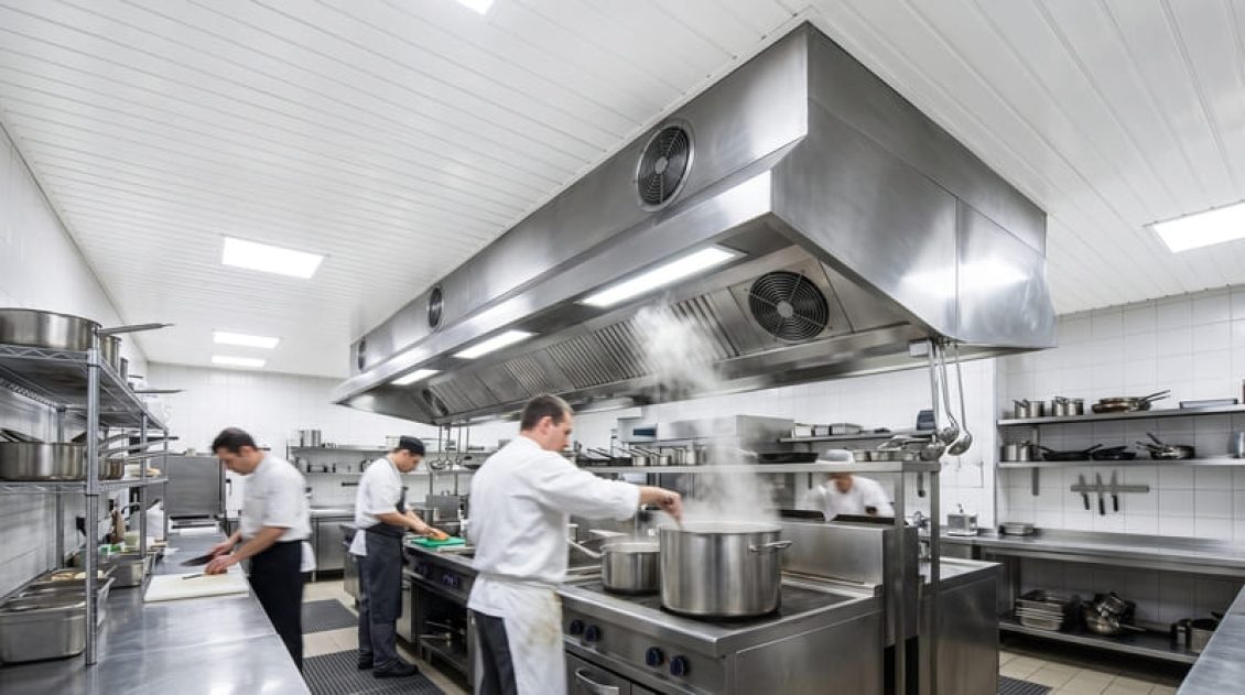 Forro de PVC em cozinha comercial de restaurante